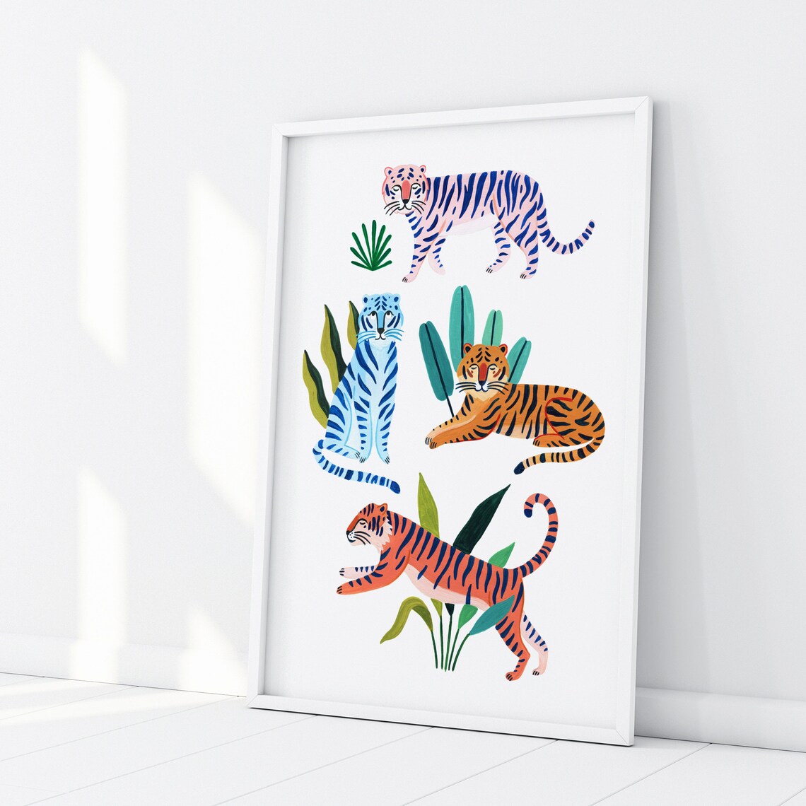 Jungle Tigers Art Print, Tropical Nursery Decor - Image 2