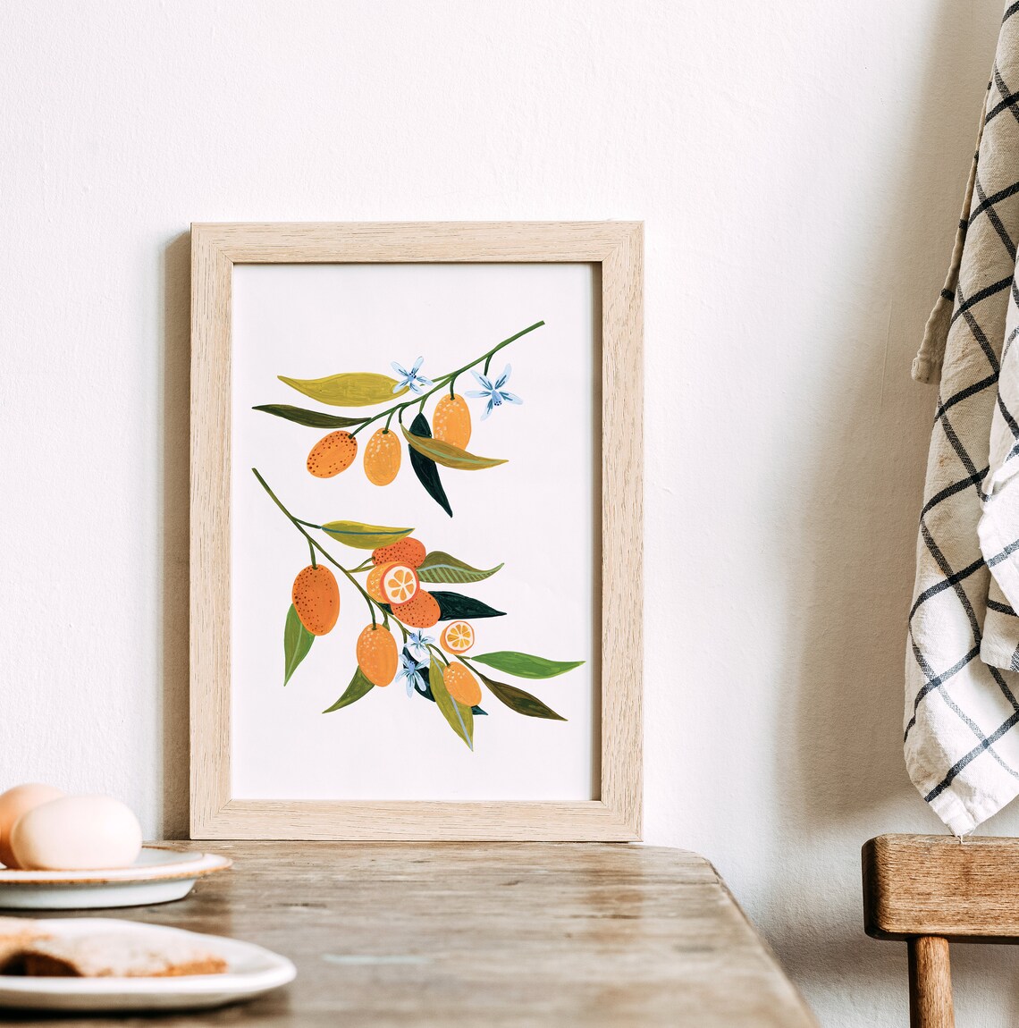 Kumquat Kitchen Decor, Fruit Illustration Art Print - Image 3