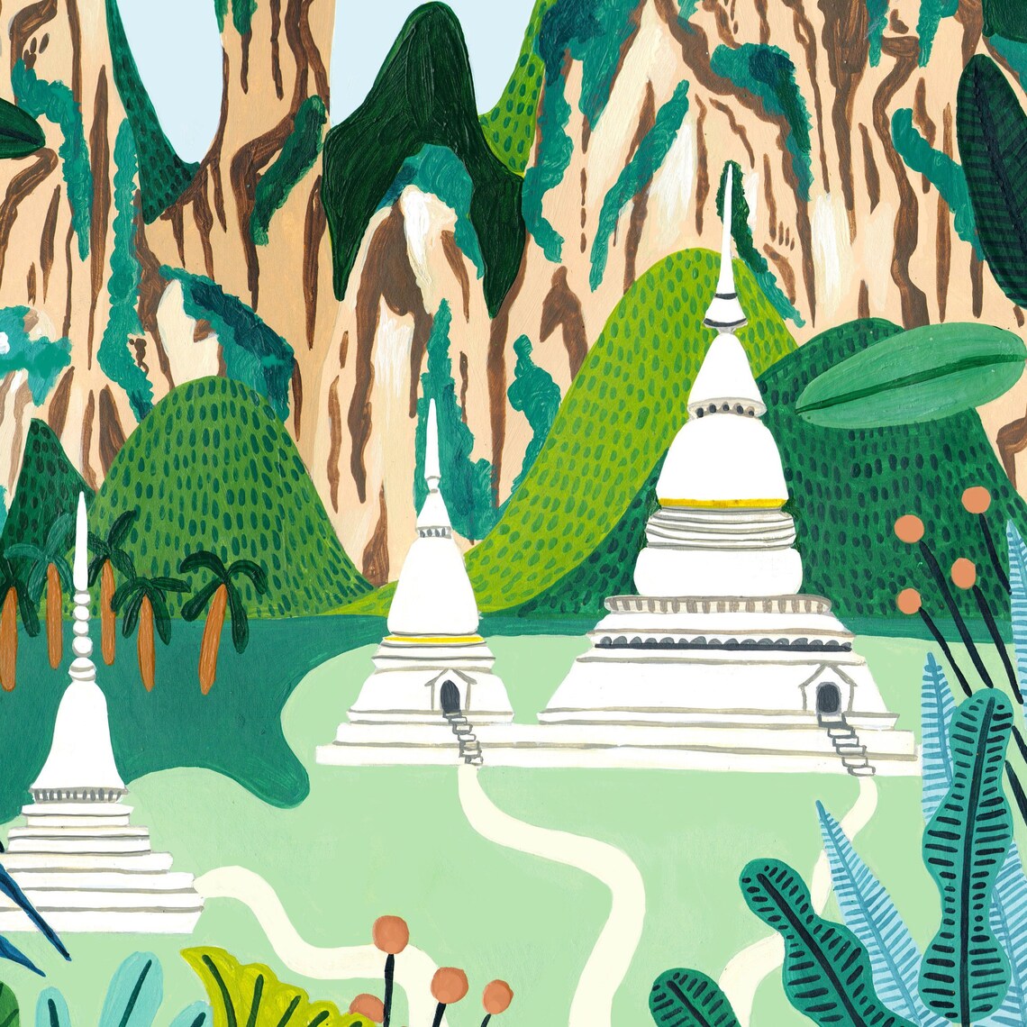 Chiang Mai Temple, Northern Thailand Travel Poster - Image 2