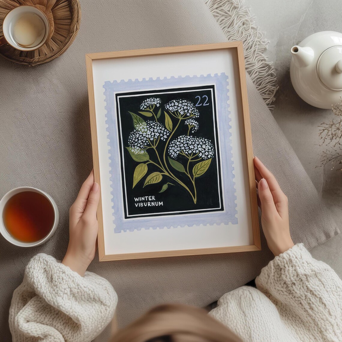 Winter Viburnum Vintage Botanical Art Print - Image 5