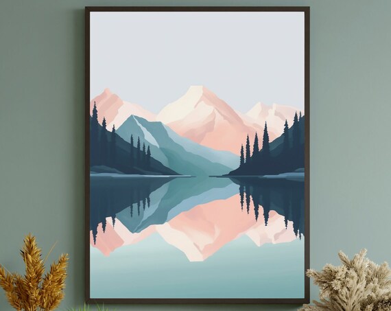 Minimalist Mountain Landscape Art Print