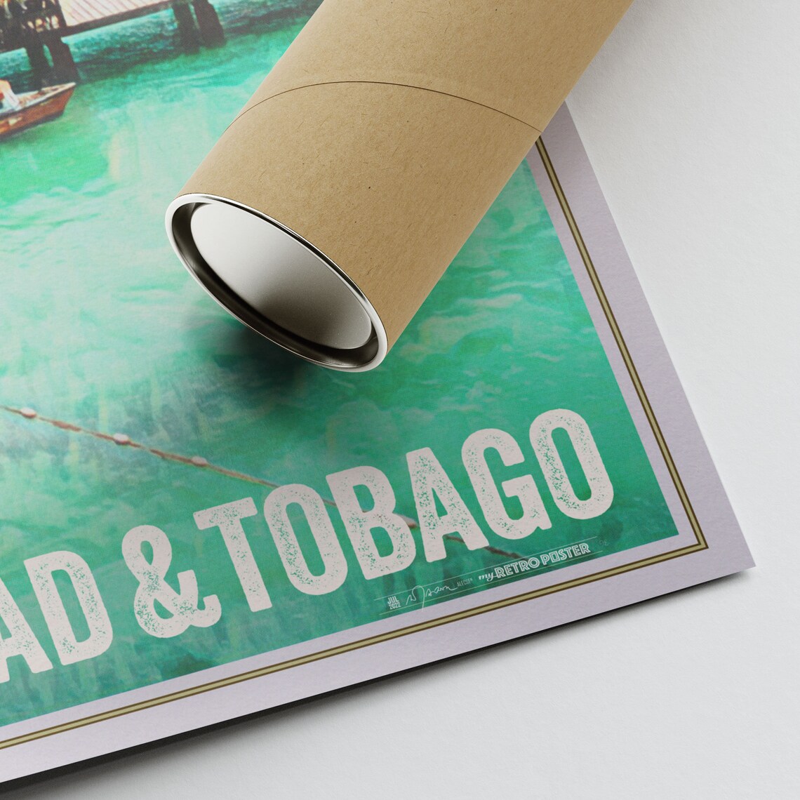 Tobago Poster Pigeon Point By Alecse Limited Edition Trinidad And Tobago Travel Poster Tobago Print Of Pigeon Point - Image 2