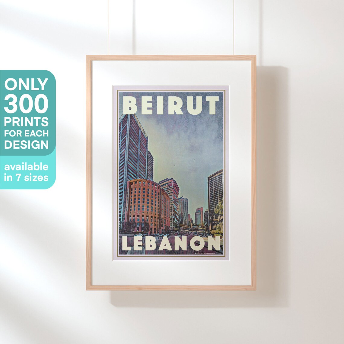 Beirut Modern Downtown Skyline Towers Lebanon Vintage Travel Poster - Image 3