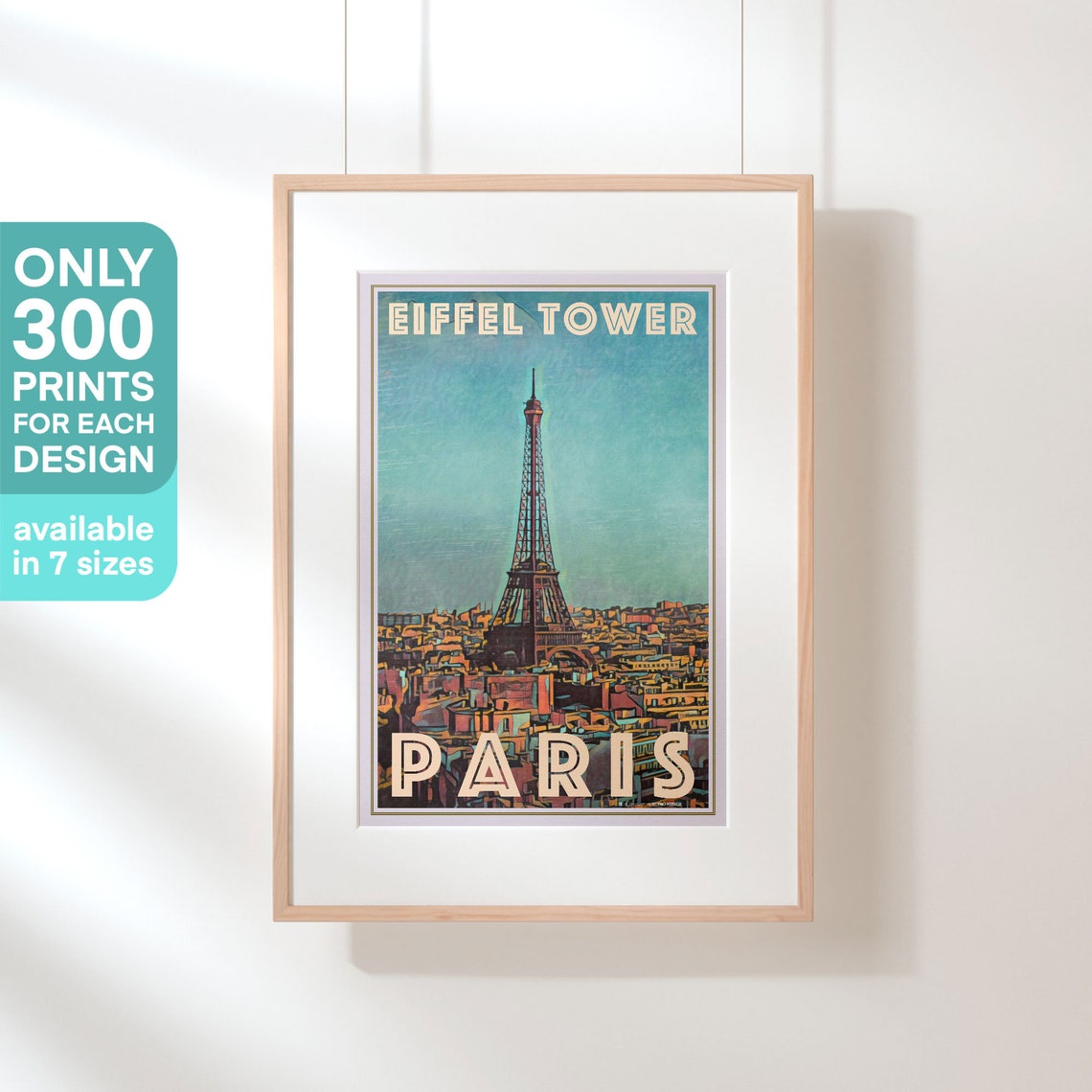 Eiffel Tower Paris Cityscape Retro Vintage Travel Gallery Poster - Image 3