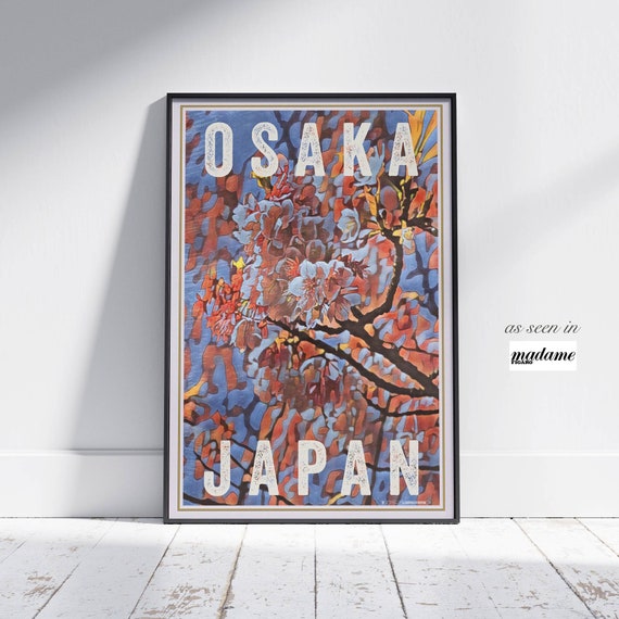Osaka Poster Sakura Cherry Tree Blossoms By Alecse Limited Edition Osaka Print Japan Gallery Wall Print Of Cherry Trees Japan Decor