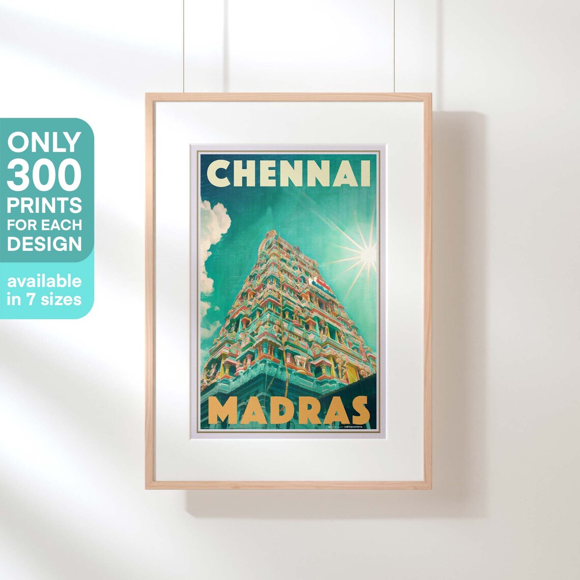 Chennai Poster Madras By Alecse Limited Edition India Travel Poster Madras Print Chennai Print Poster Of Madras Chennai Gift - Image 3