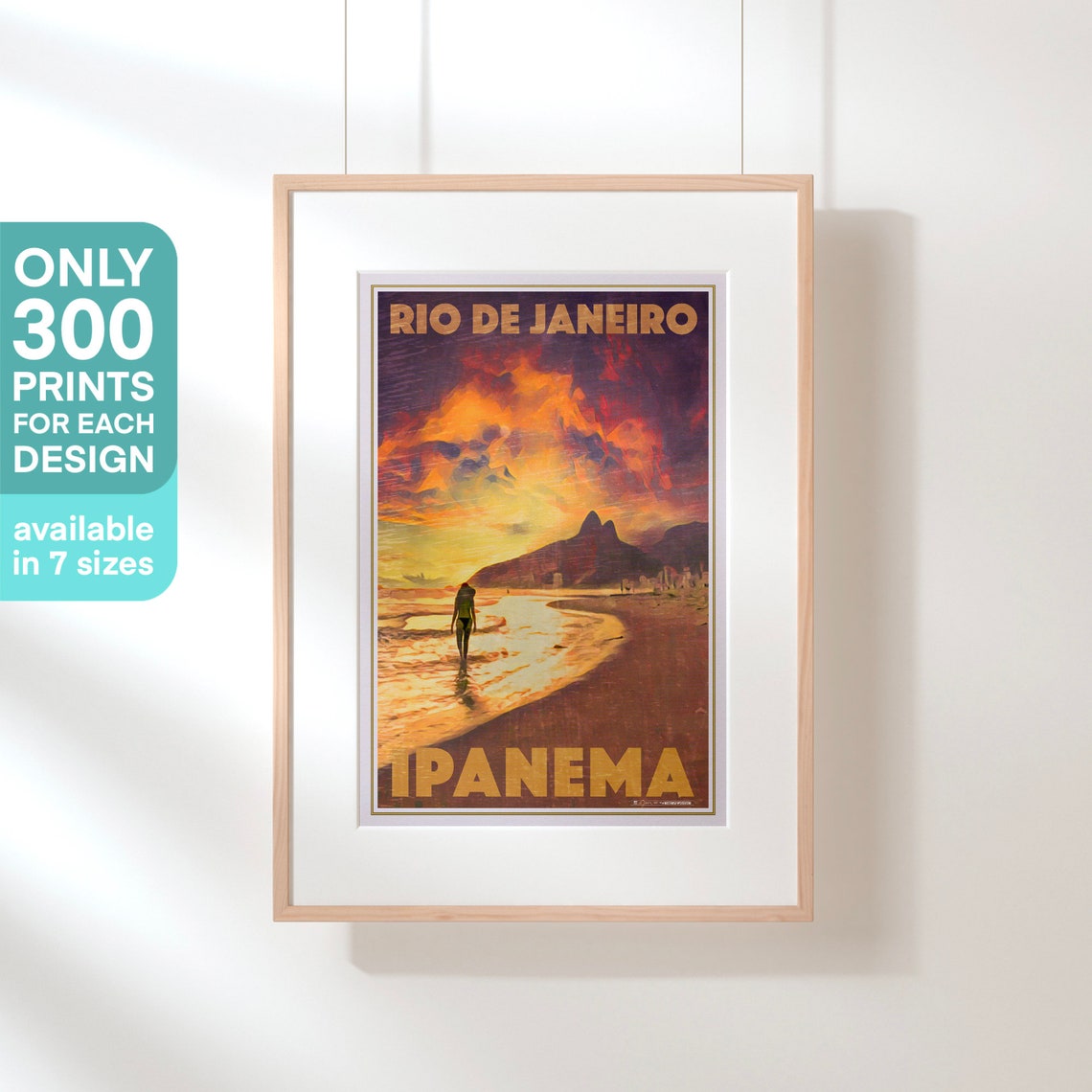 Ipanema Poster The Girl From Ipanema By Alecse Limited Edition Brazil Gallery Wall Print Of Rio De Janeiro Ipanema Classic Print Brazil - Image 3