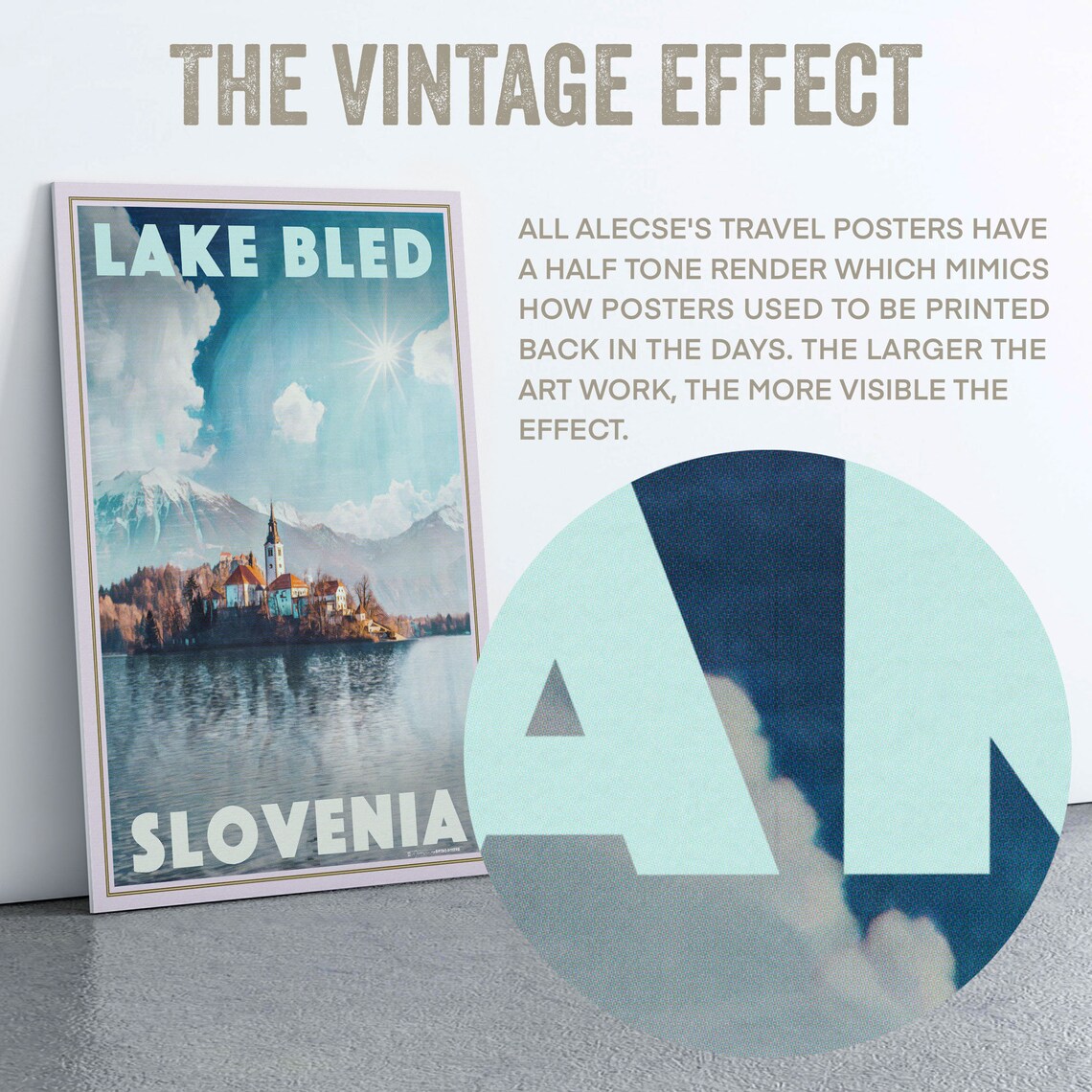 Lake Bled Slovenia Island Church Julian Alps Retro Travel Poster - Image 2