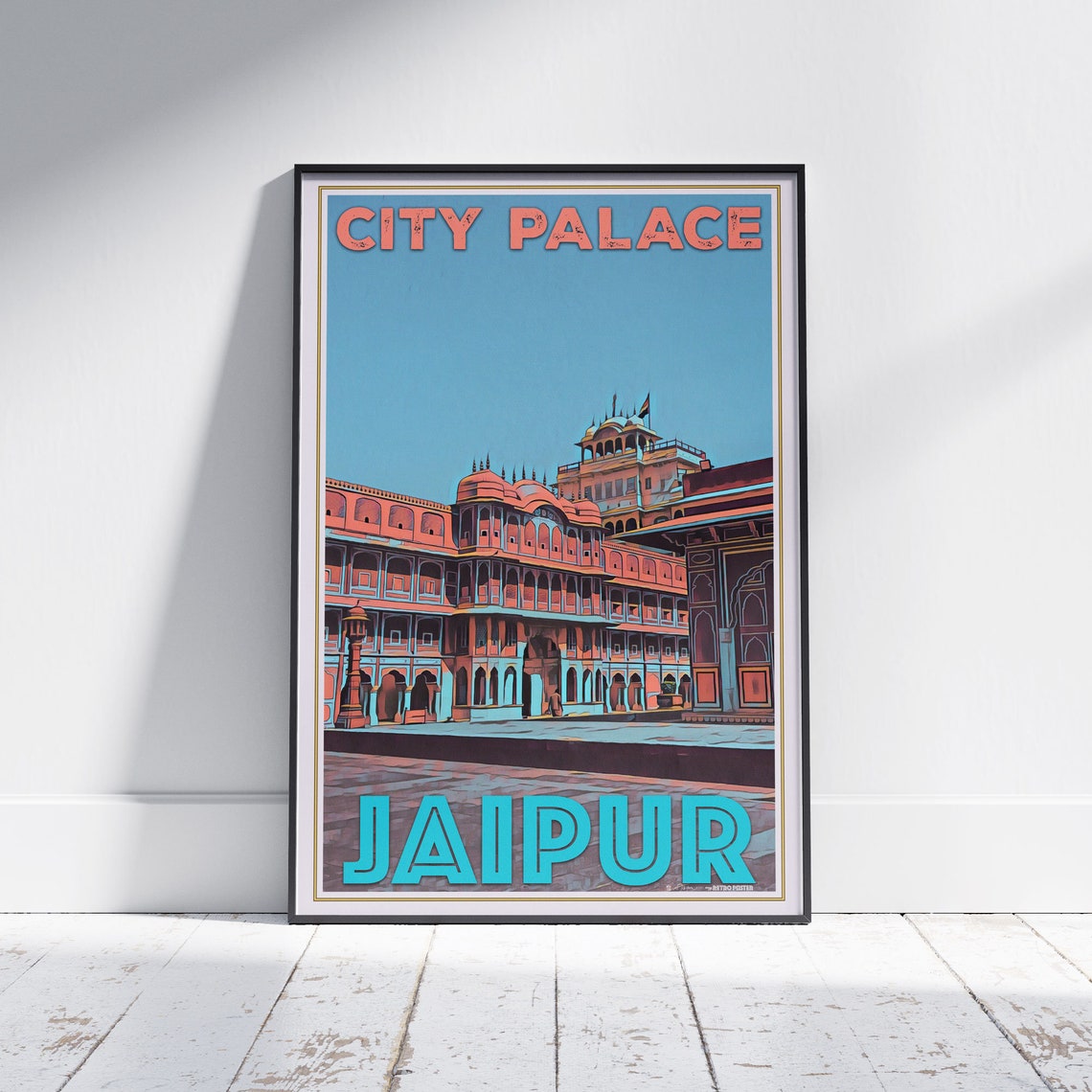 Jaipur Poster City Palace B By Alecse Limited Edition India Travel Poster Rajasthan Print Poster Of City Palace Jaipur Indian Gift