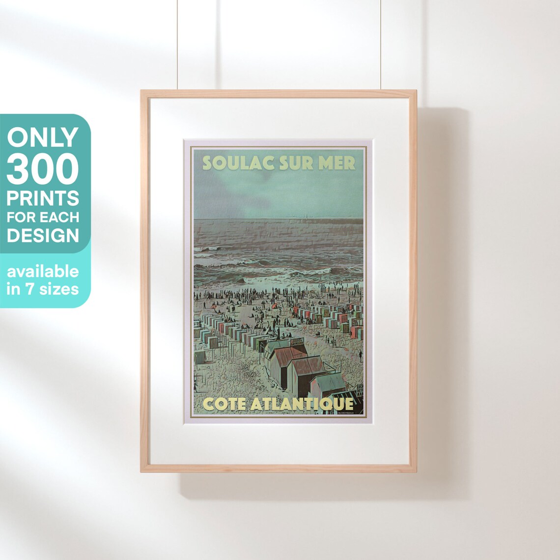 Soulac sur Mer Beach Cabins Atlantic Coast France Retro Travel Poster - Image 3