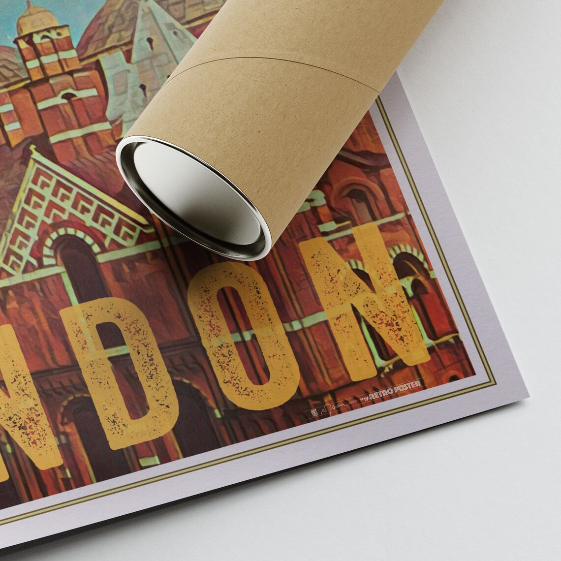 Westminster London Cathedral Red Brick Tower Vintage Travel Poster - Image 2
