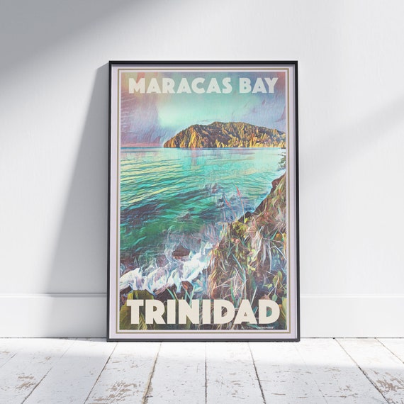 Limited Edition Maracas Bay Trinidad Art Poster By Alecse Collectible Limited Edition Trinidad And Tobago Poster