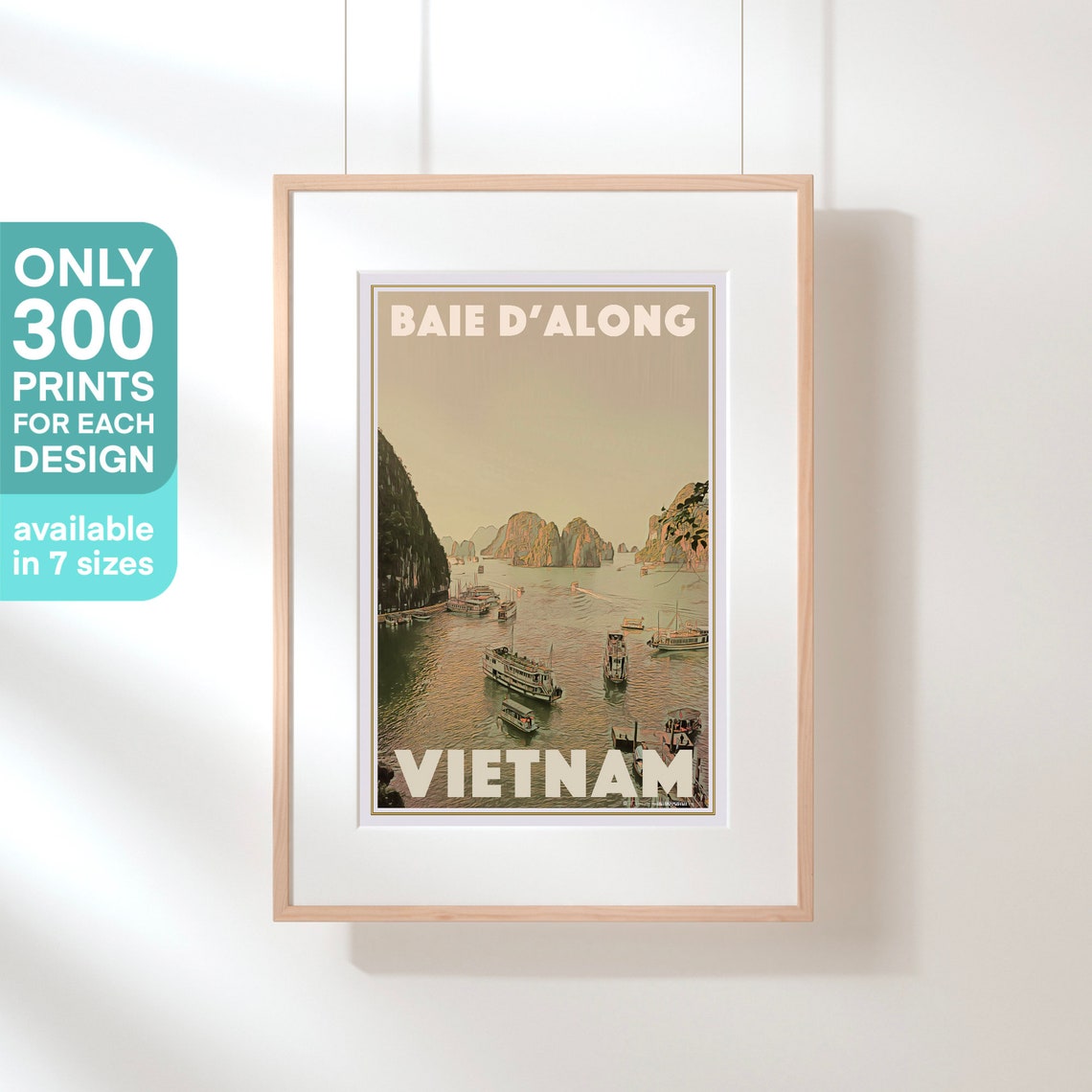 Vietnam Poster Ha Long Bay By Alecse Limited Edition Vietnam Travel Poster Ha Long Print Classic Vietnam Print Vietnam Travel Wall - Image 3
