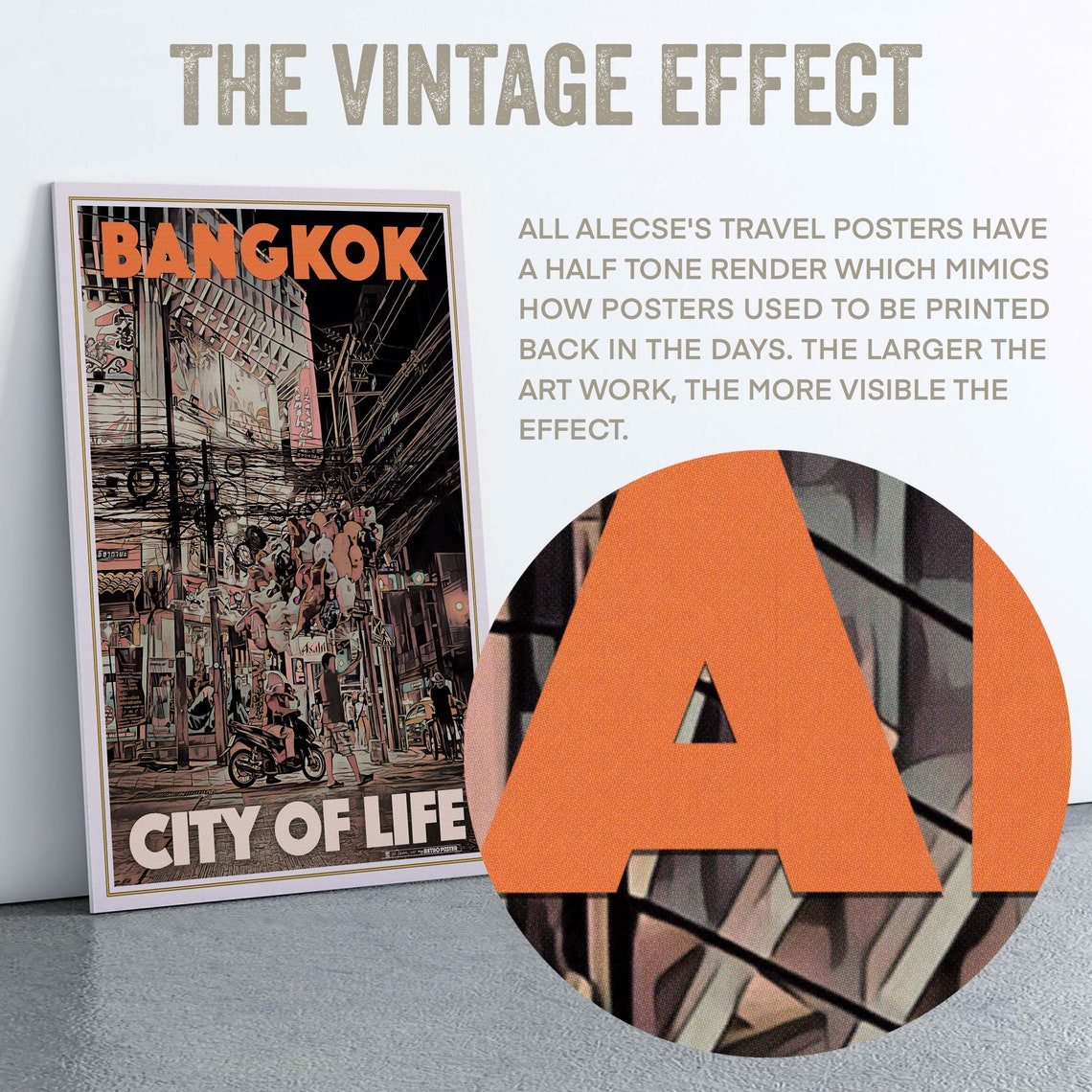 Bangkok Poster City Of Life Soi 19 By Alecse Limited Edition Thailand Travel Poster Poster Of Soi 19 Bangkok Thailand Print Gift - Image 2