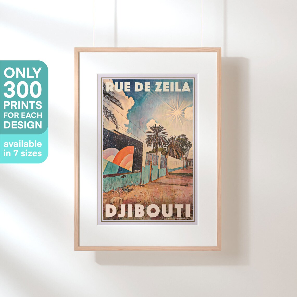 Rue de Zeila Palm Street Mural Vintage Djibouti Travel Poster - Image 3