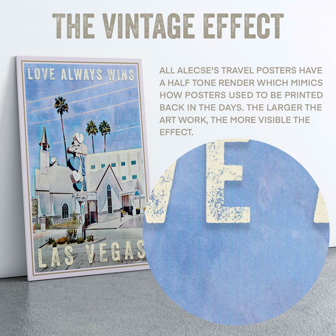 Las Vegas Poster Bliss Chapel By Alecse Limited Edition Las Vegas Wedding Poster Love Always Wins Gallery Wall Print Of Las Vegas - Image 2