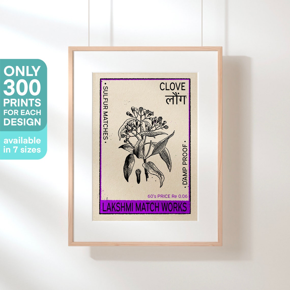 Clove Spice Plant Botanical Vintage Indian Matchbox Label Art Poster - Image 3