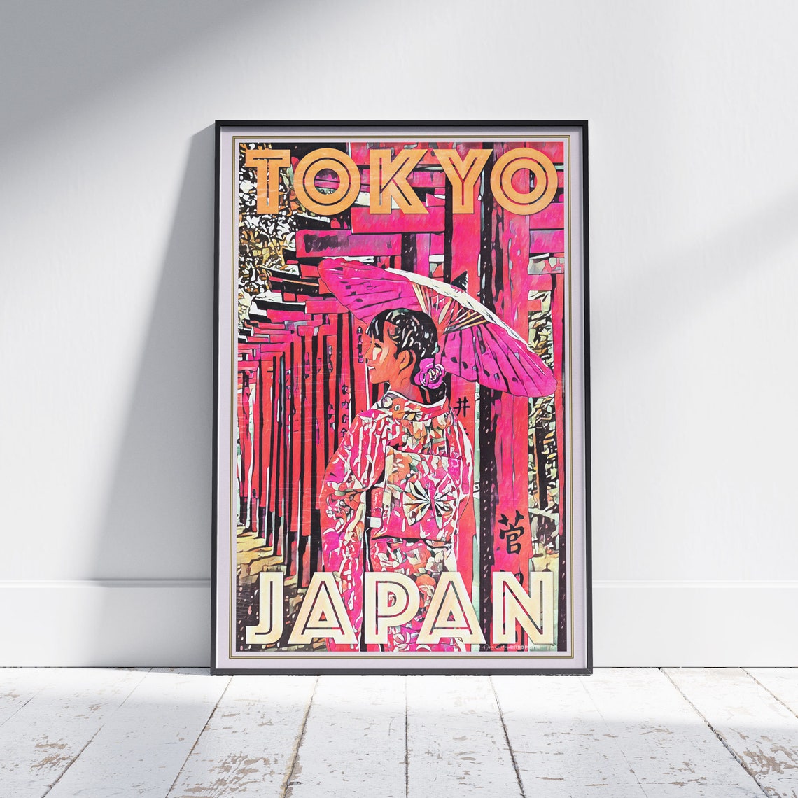 Tokyo Girl Poster By Alecse Limited Edition Japan Travel Poster Japan Gallery Wall Print Of Tokyo Classic Tokyo Print Japan Pop