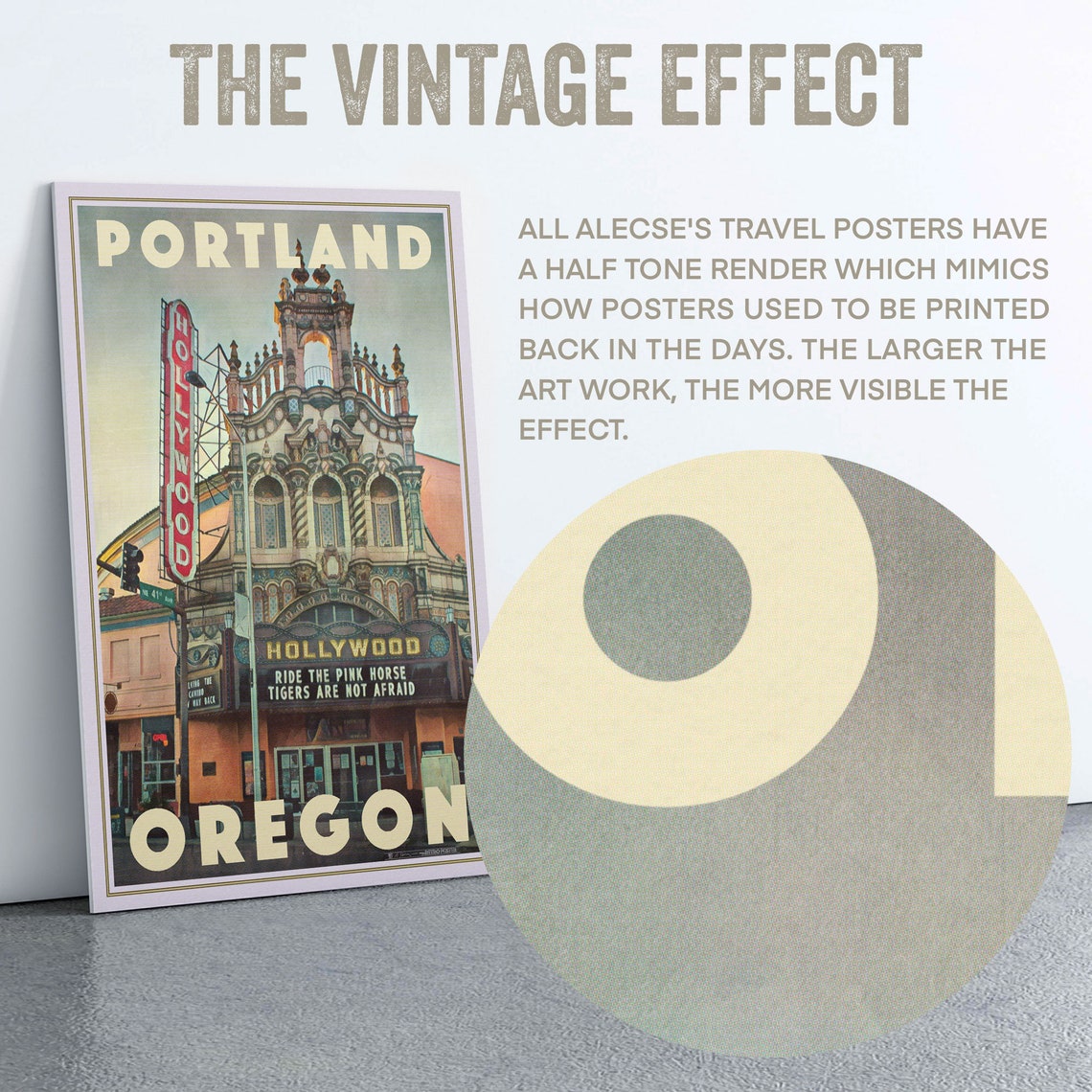 Portland Poster Hollywood Theater By Alecse Limited Edition Portland Travel Poster Us Gallery Wall Print Of Oregon Portland Deco Gift - Image 2