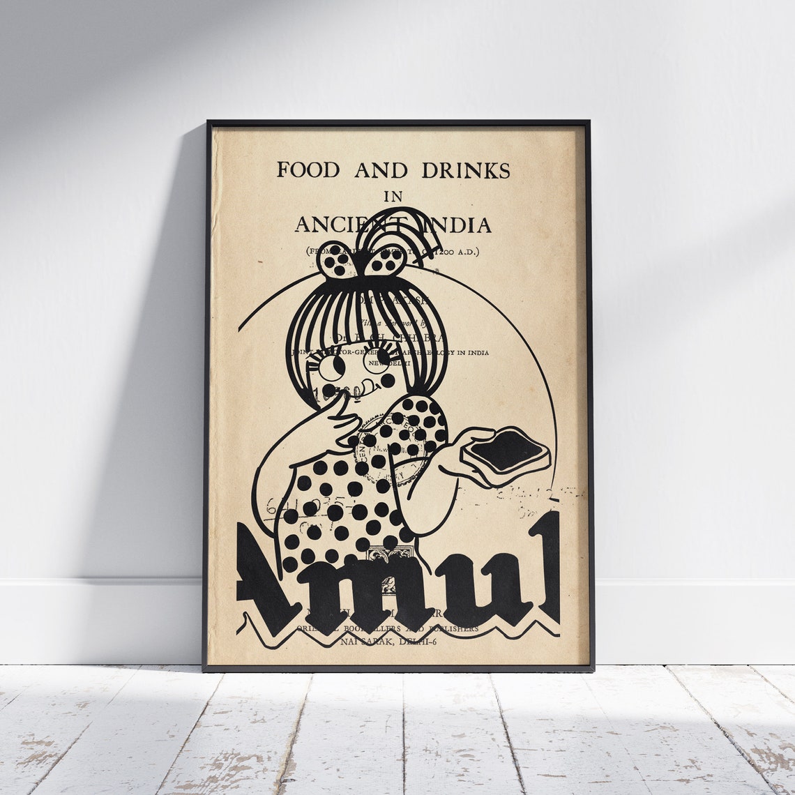 Amul Girl Vintage Book Page Indian Pop Art Retro Advertisement Poster