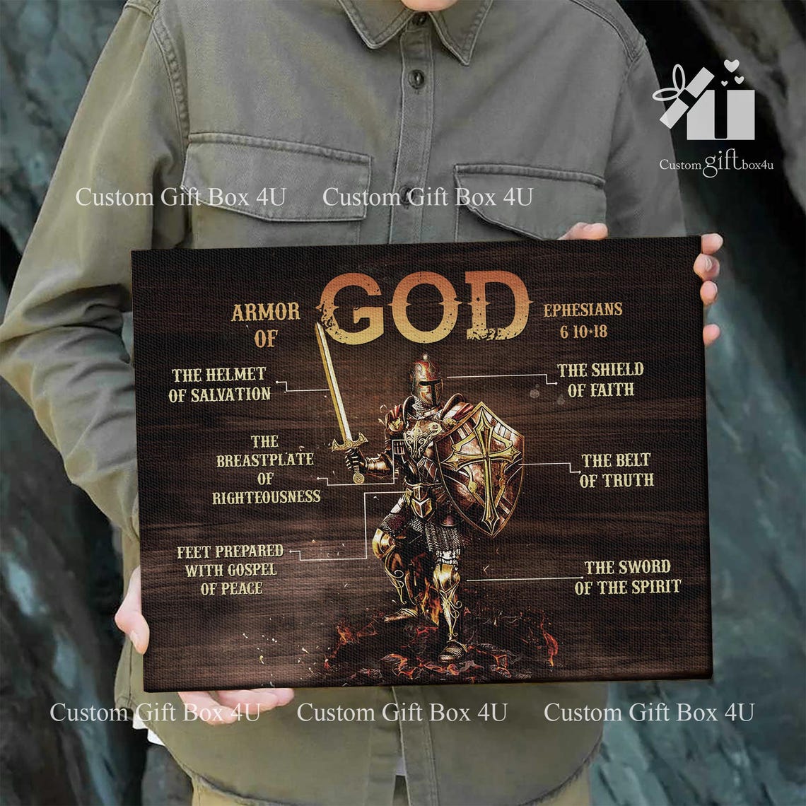 Armor Of God Ephesians 6 Christian Warrior Knight Diagram Poster