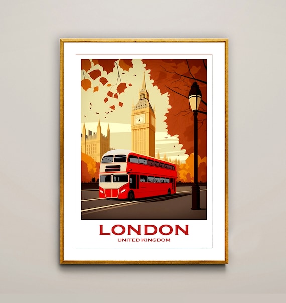 London United Kingdom Travel Poster, Travel Poster