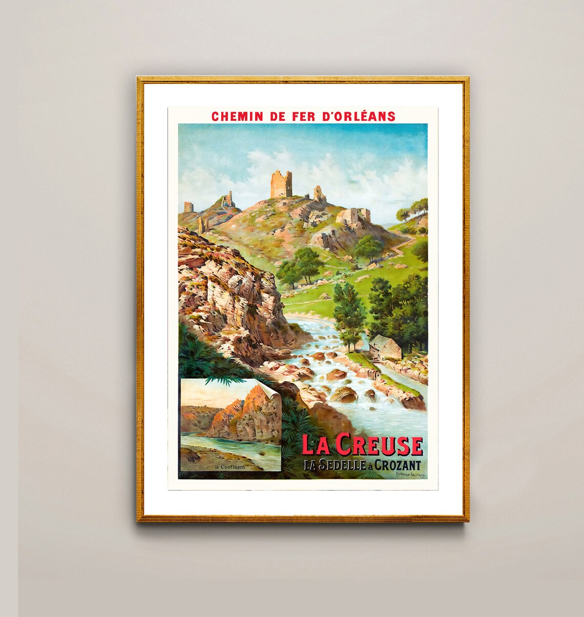 La Creuse La Sedelle a Crozant River Gorge Castle Ruins Travel Poster - Image 2