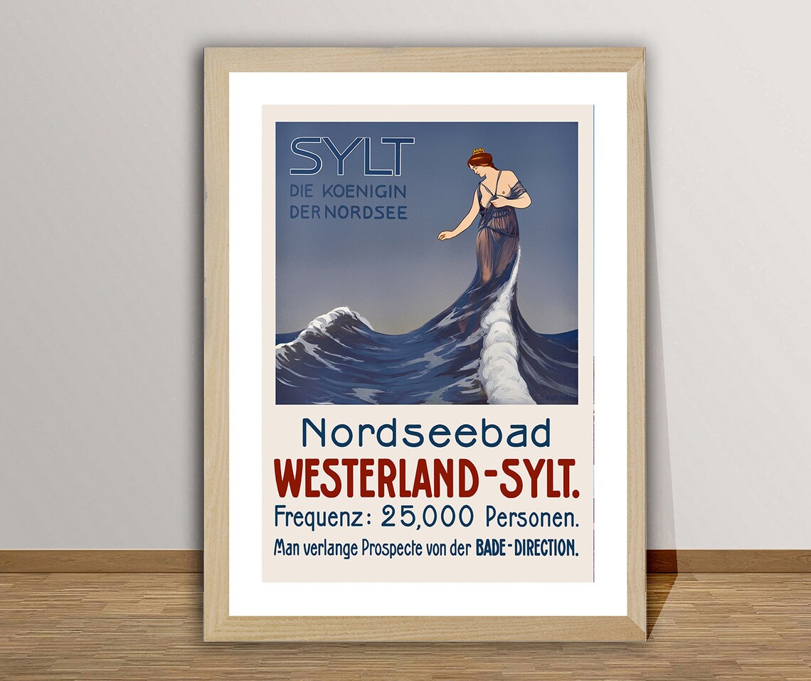Nordseebad Westerland Sylt Vintage Travel Poster - Image 2