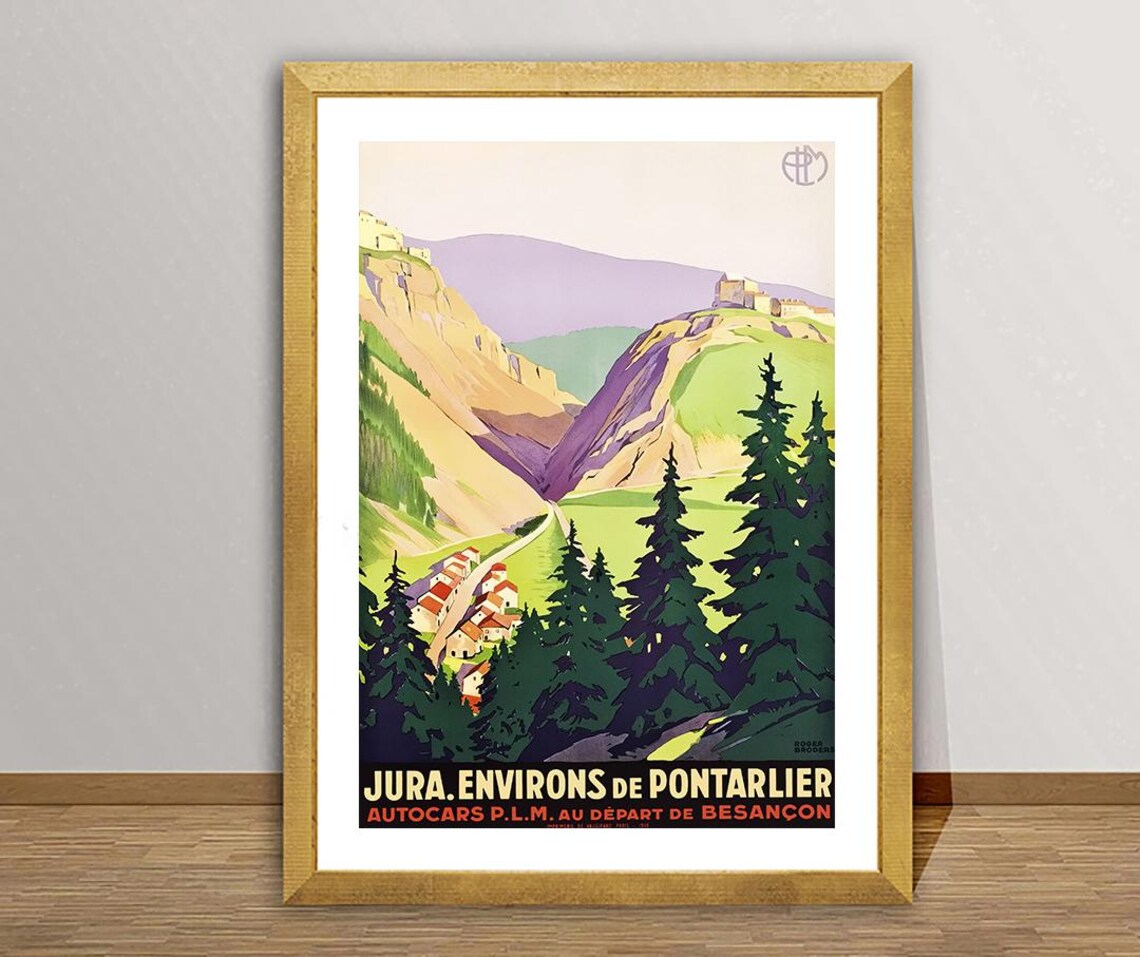 Jura Environs De Pontarlier France Vintage Travel Poster