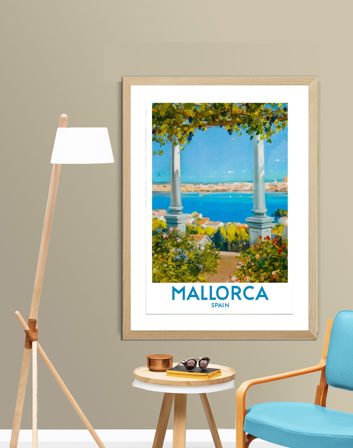 Mallorca Spain Vintage Travel Poster, Travel Poster