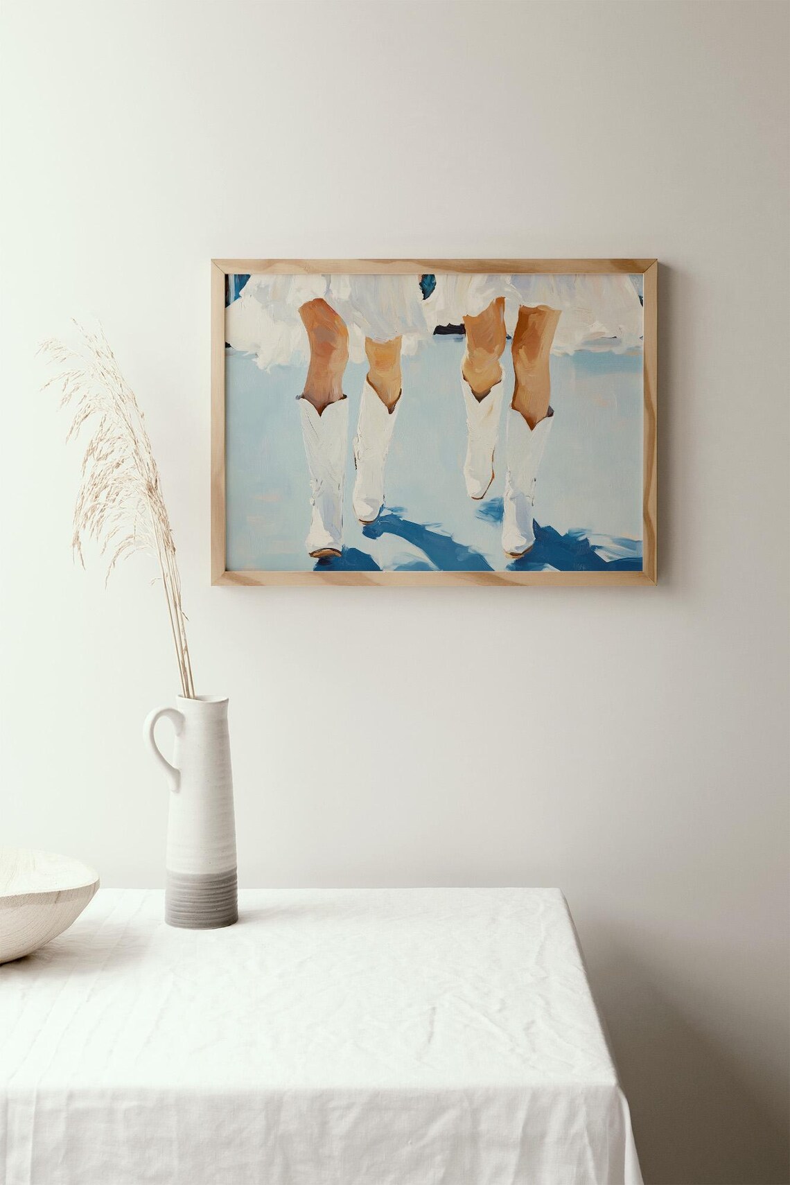 White Cowboy Boots Print, Girls in White Dresses - Image 2
