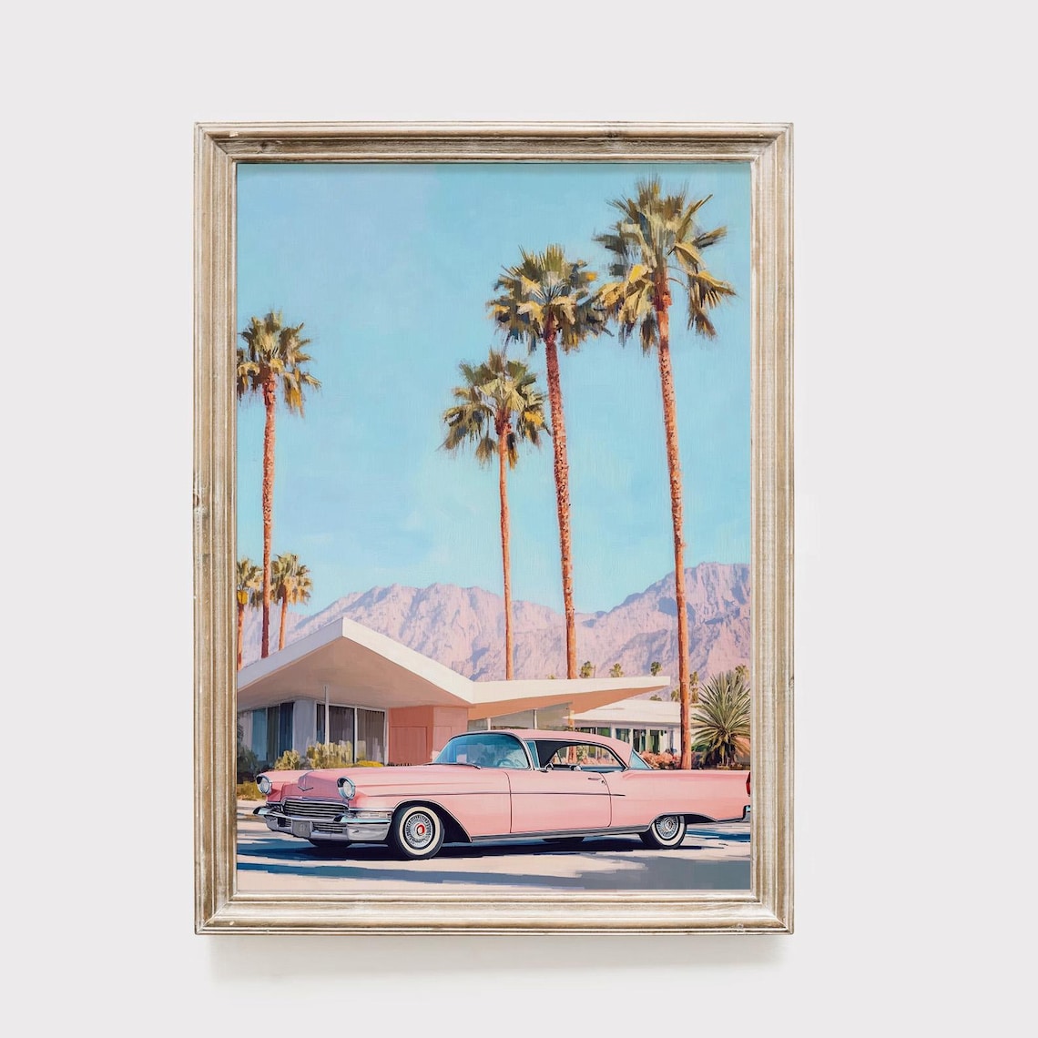 Palm Springs Retro Painting, Mid Century Poster