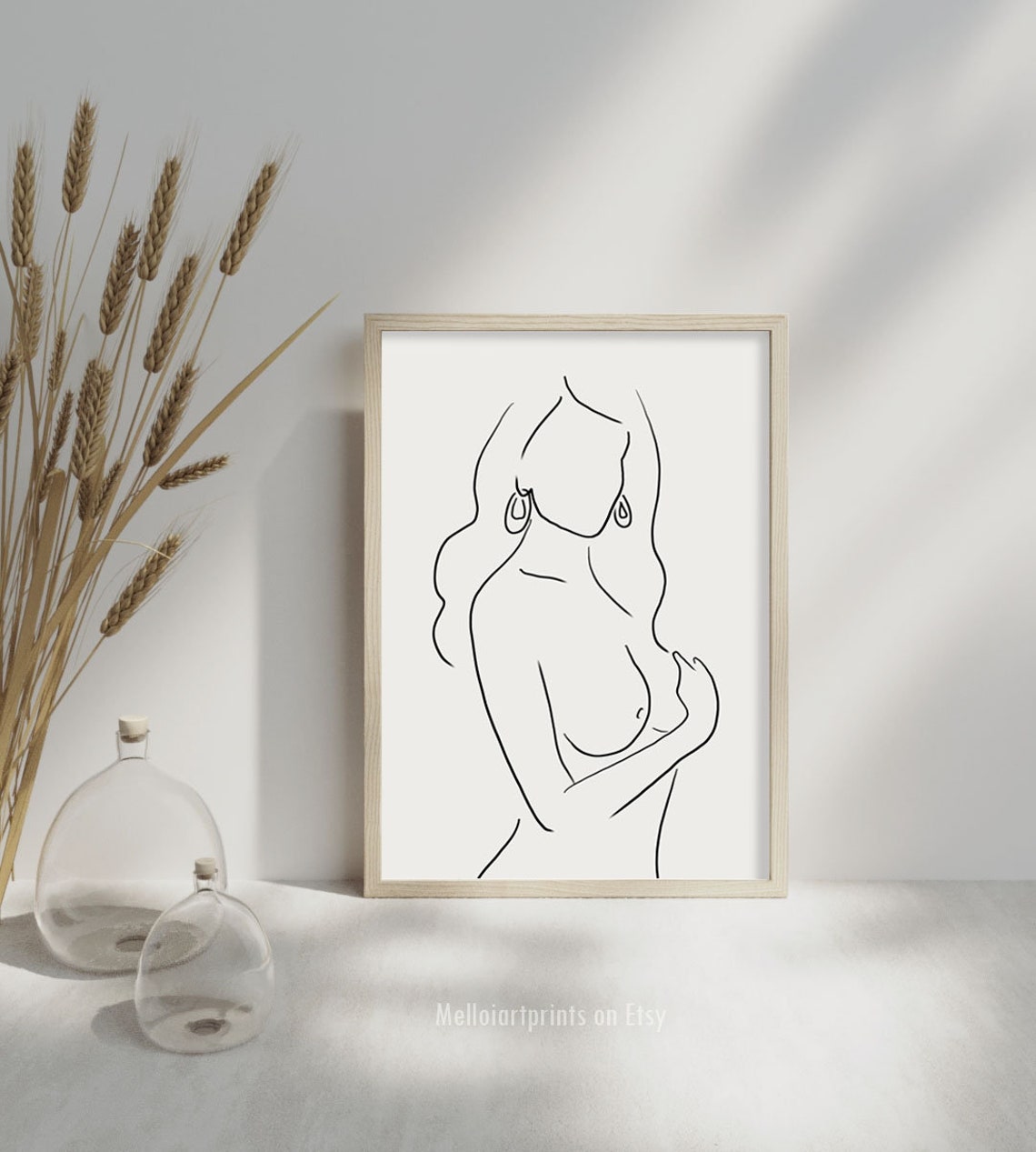 Nude Art Print Woman Nude Wall Art Line Art Print Woman Line Art Art Minimal Art Woman Naked Wall Art Poster - Image 2