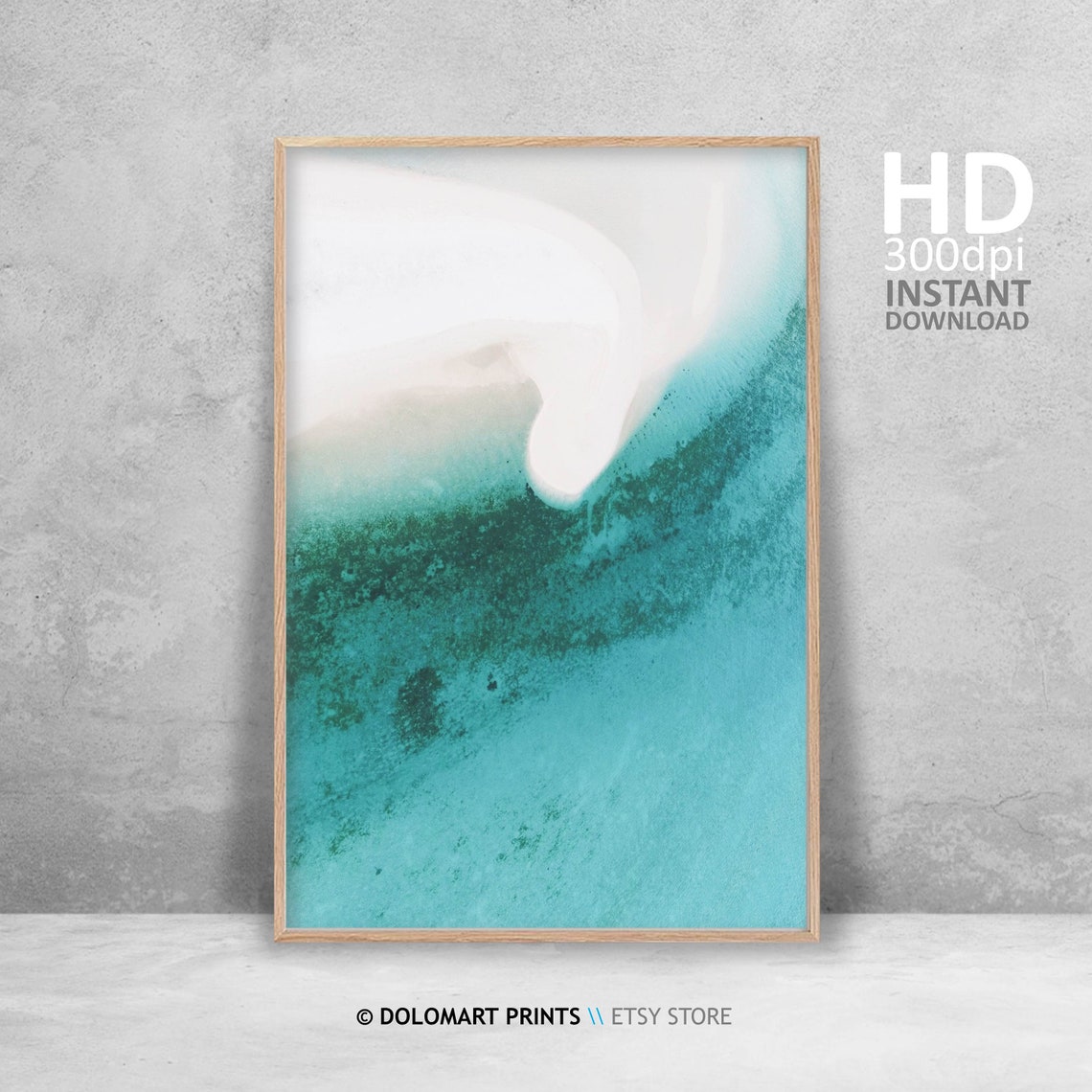 Aerial White Sandbar in Turquoise Sea Drone Photography Poster - Image 4