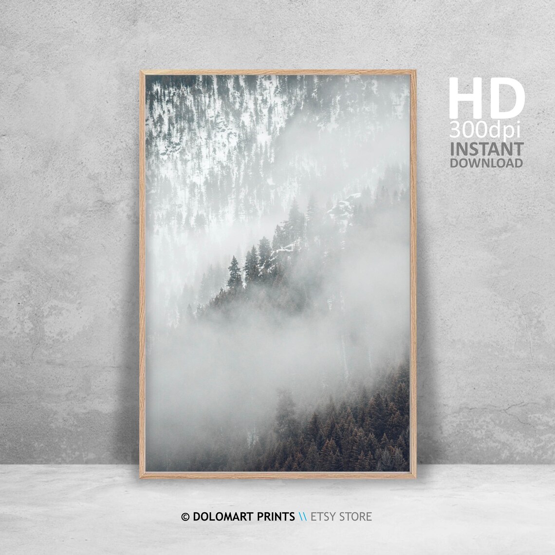 Black And White Minimal Forest Landscape Art Print - Image 4