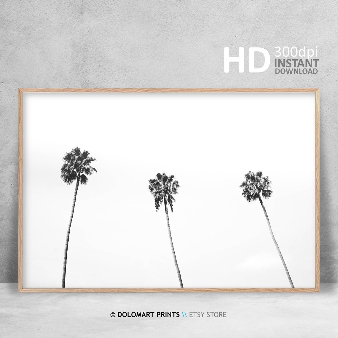 Three Palm Trees Black And White Minimal Tropical Photo Poster - Image 4