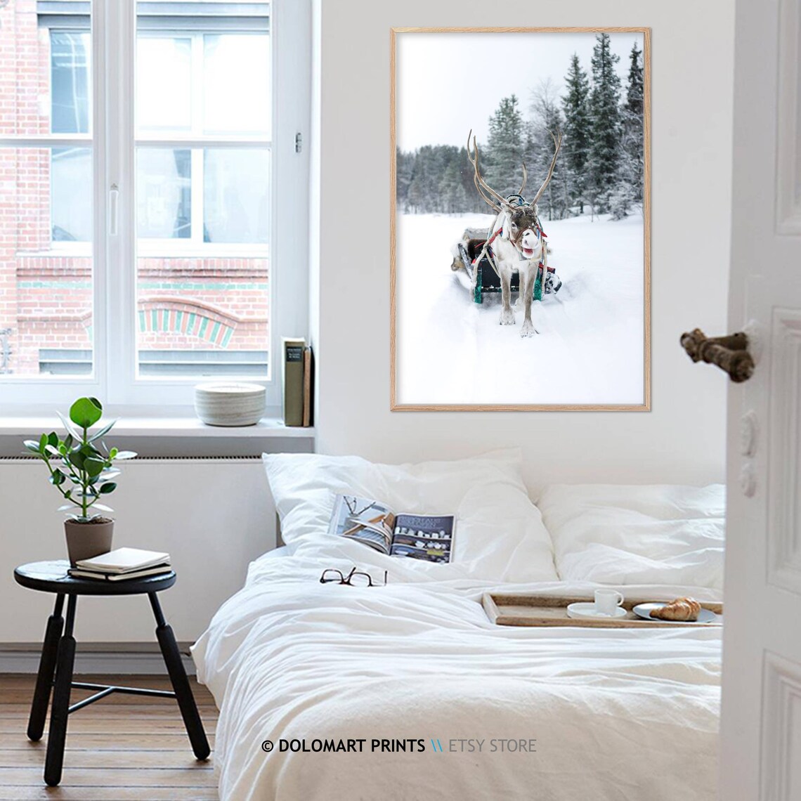 Rustic Reindeer Art Print, Christmas Winter Decor - Image 3