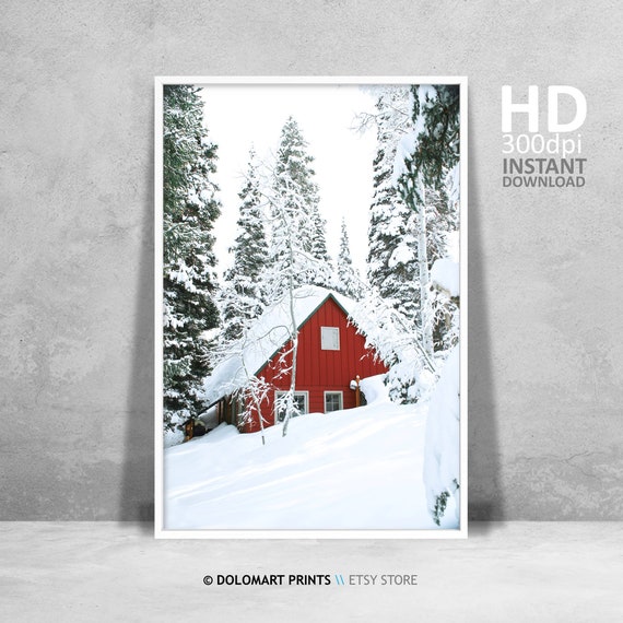Winter Forest Christmas Art Print, Winter Landscape