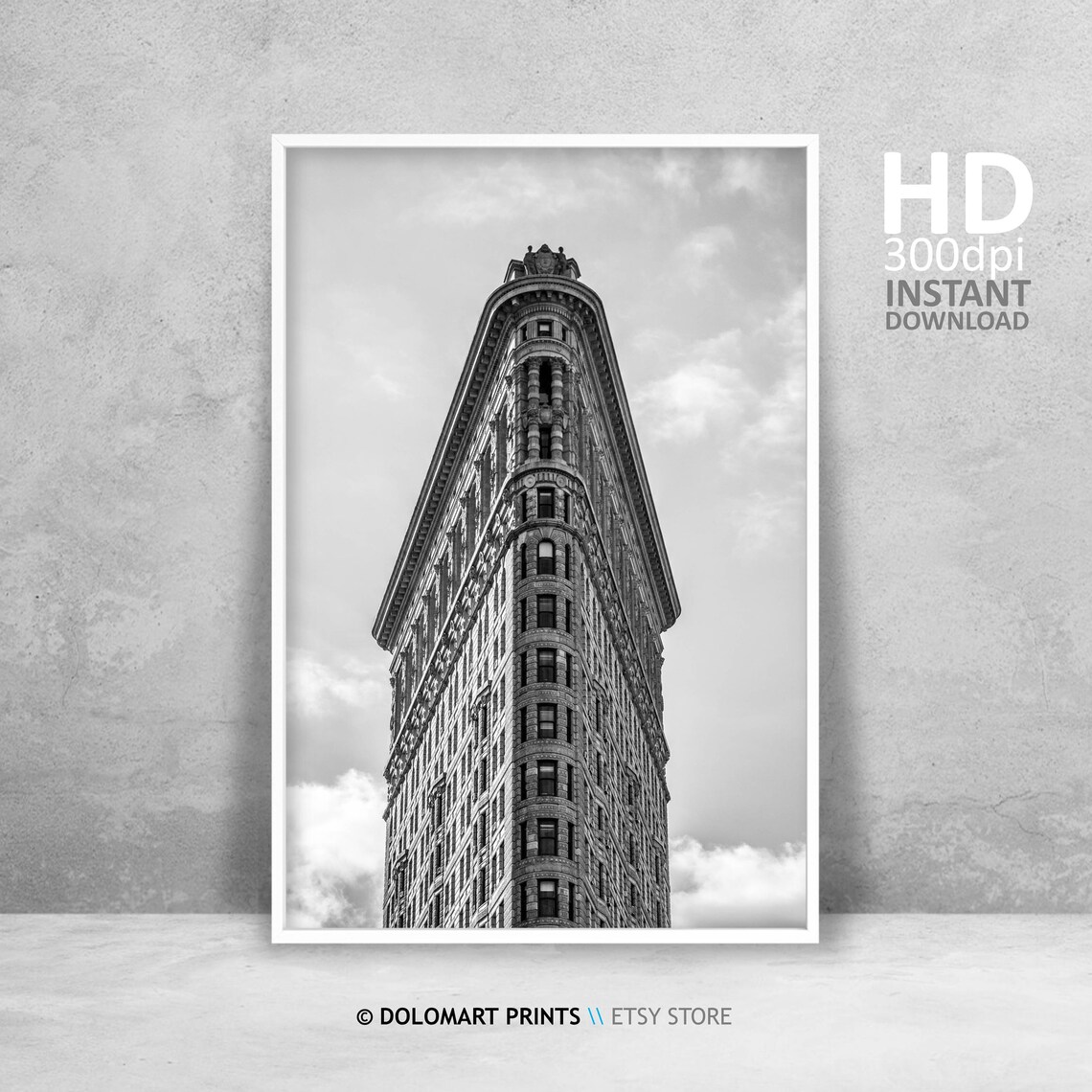 Flat Iron New York Vintage Architecture Travel Poster