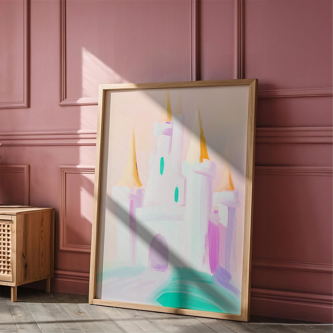 Pastel Princess Castle With Golden Spires Girls Room Decor Poster - Image 6