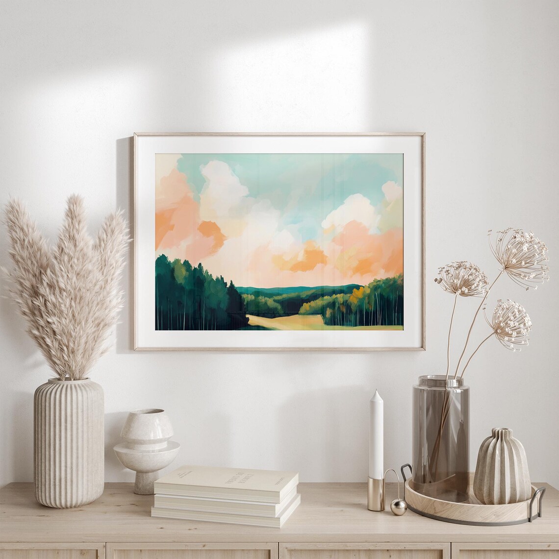 Spring Green Trees Sky Abstract Forest Art Print - Image 6
