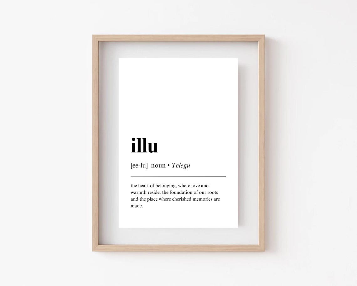 Illu Telugu Definition Home Poster Indian Housewarming Wall Decor - Image 3