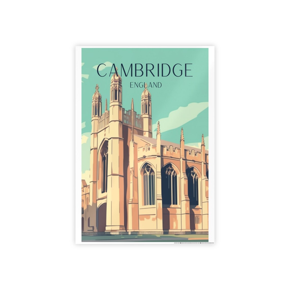 Cambridge University Travel Poster, King's College