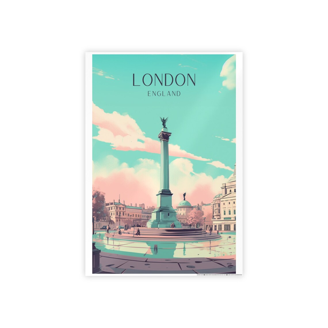 London Art Deco Travel Poster, Trafalgar Print