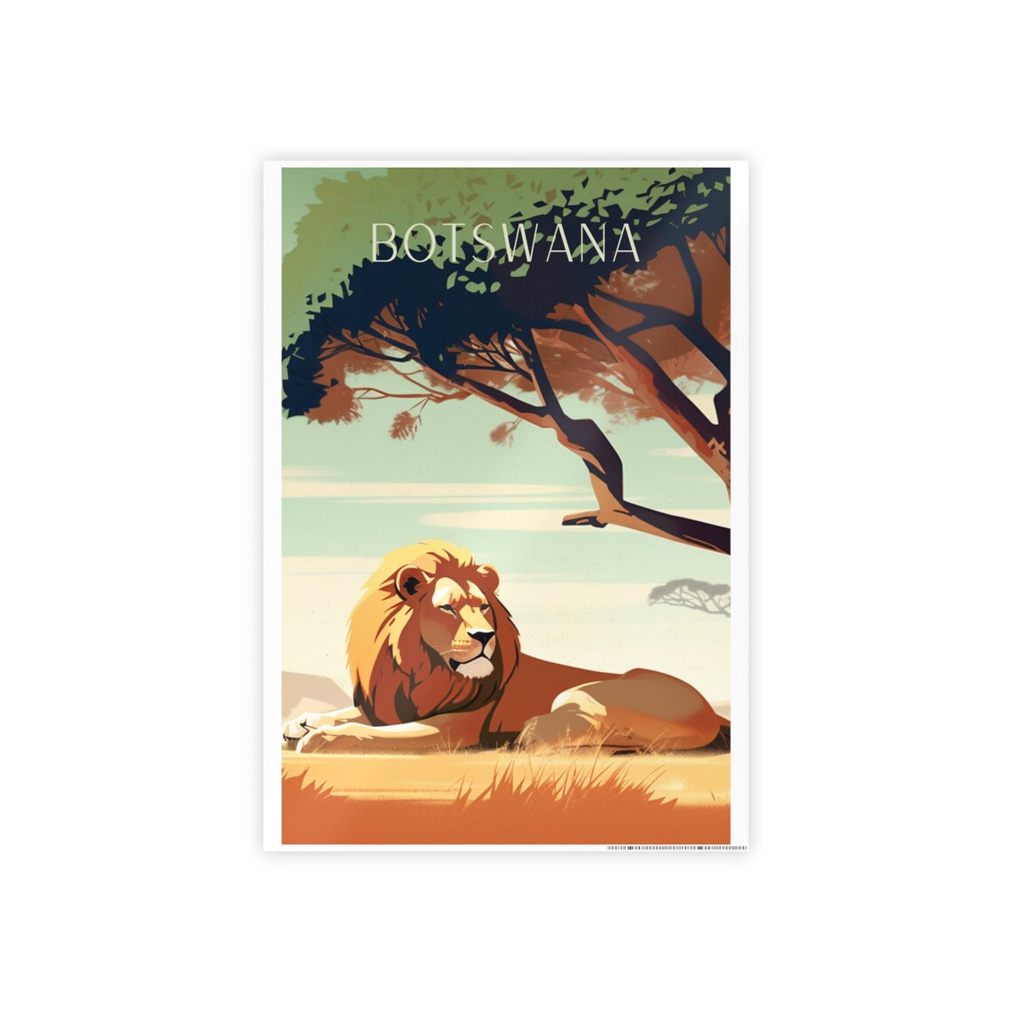 Botswana Savannah - Traditional Travel Poster