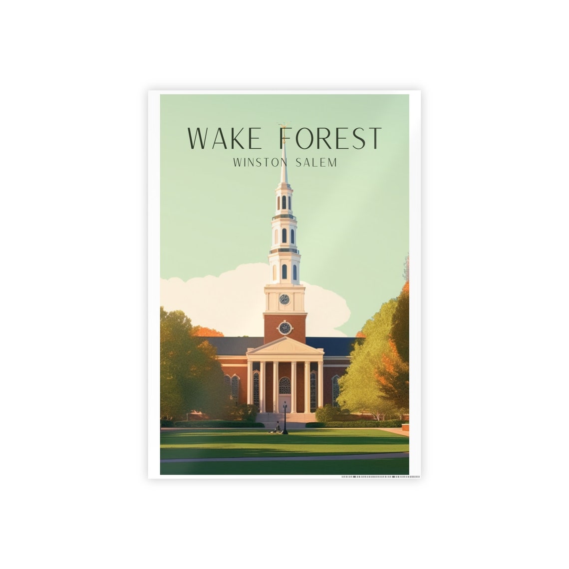 Wake Forest Art Deco Travel Poster