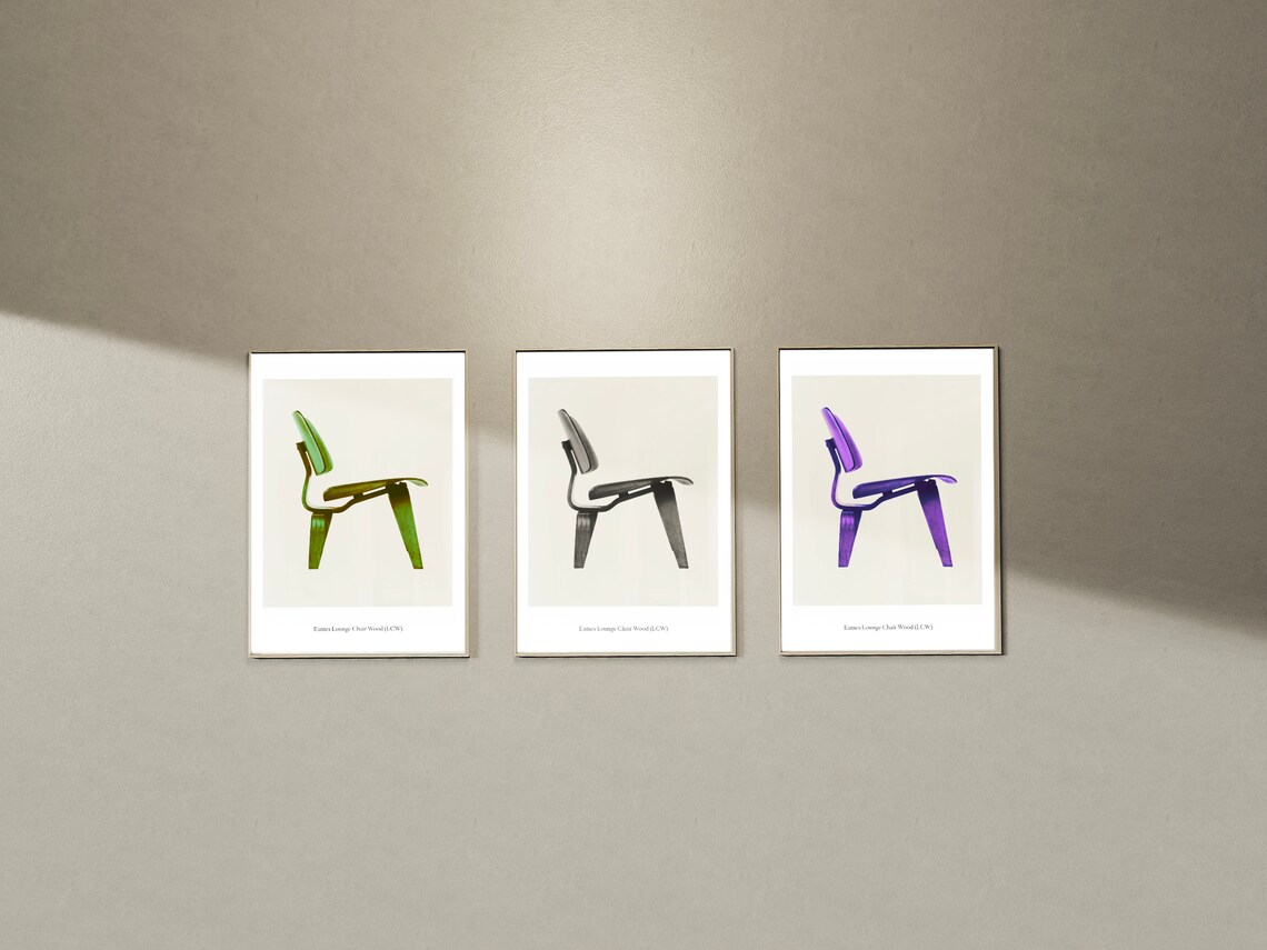 Eames LCW Lounge Chair Mid Century Modern Furniture Design Poster - Image 2