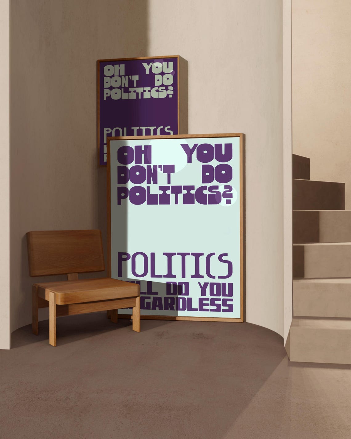 Oh You Do Not Do Politics Bold Typography Statement Quote Poster - Image 2