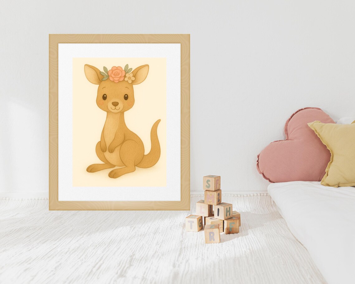 Australian Nursery Kangaroo Art Print, Boho Animal - Image 3