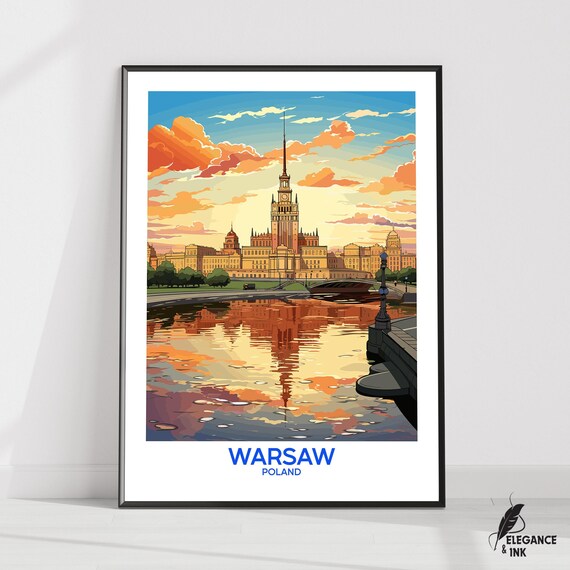 Warsaw Posterwarsaw Travel Printwarsaw Wall Artwarsaw Decorwarsaw Illustrationwarsaw Art Gift Ideawedding Anniversary